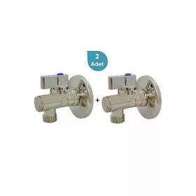 Eca 602111048-2 Rozet Dahil 1/2 inç Krom Volanlı 2 Adet Filtreli Ara Musluk