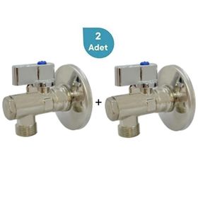 Eca 602111048-2 Rozet Dahil 1/2 inç Krom Volanlı 2 Adet Filtreli Ara Musluk