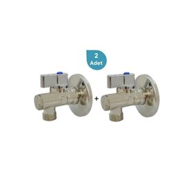 Eca 602111048-2 Rozet Dahil 1/2 inç Krom Volanlı 2 Adet Filtreli Ara Musluk