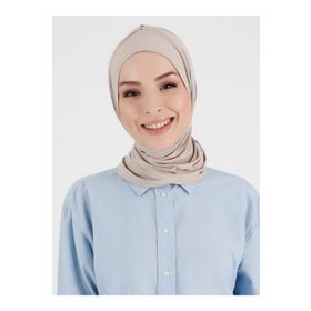 Ecardin Açık Vizon Düz Hazır Türban