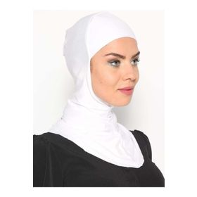 Ecardin Beyaz Boyunluklu Hijab Bone