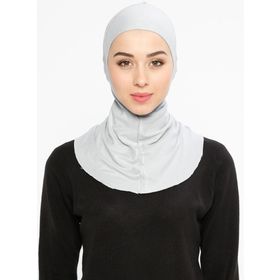 Ecardin Gümüş Gri Boyunluklu Hijab Bone