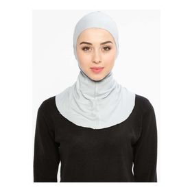 Ecardin Gümüş Gri Boyunluklu Hijab Bone
