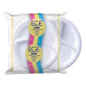 Ece 10'lu 3 Gözlü Plastik Tabak