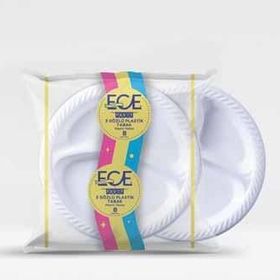 Ece 10'lu 3 Gözlü Plastik Tabak