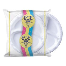Ece 10'lu 3 Gözlü Plastik Tabak