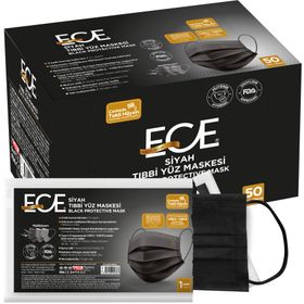 Ece 50'li Tek Tek Paketli Meltblownlu Siyah Maske