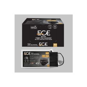 Ece 50'li Tek Tek Paketli Meltblownlu Siyah Maske