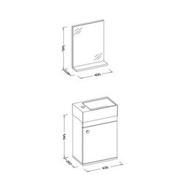 Ece Banyo 22RVS002045E City Antrasit Beyaz 45 Banyo Dolabı Seti
