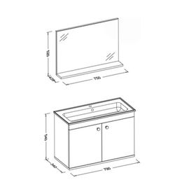 Ece Banyo 22RVS002080E City Antrasit Beyaz 80 Banyo Dolabı Seti
