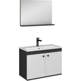 Ece Banyo 22RVS002080E City Antrasit Beyaz 80 Banyo Dolabı Seti