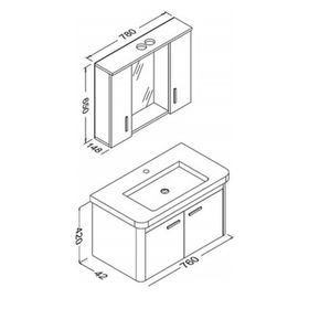 Ece Banyo Slim Smart 60x35 cm Beyaz Banyo Dolabı
