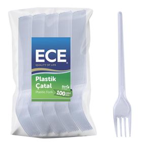 Ece Eko Beyaz 100'lü Plastik Çatal
