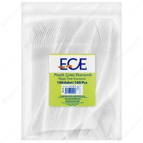 Ece Eko Beyaz 100'lü Plastik Çatal