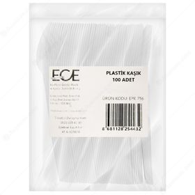 Ece Eko Beyaz 100'lü Plastik Kaşık