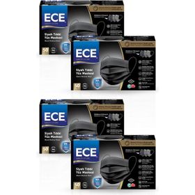 Ece Full Ultrasonik 50'li 200 Adet Meltblownlu Siyah Maske