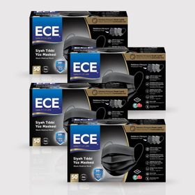 Ece Full Ultrasonik 50'li 200 Adet Meltblownlu Siyah Maske