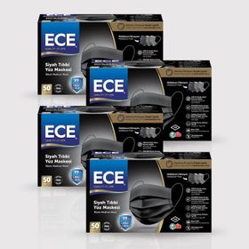Ece Full Ultrasonik 50'li 200 Adet Meltblownlu Siyah Maske
