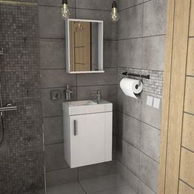 Ece Slim Beyaz 45 cm Banyo Dolabı