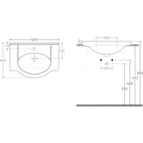 Ece Tera 66 cm Banyo Lavabo