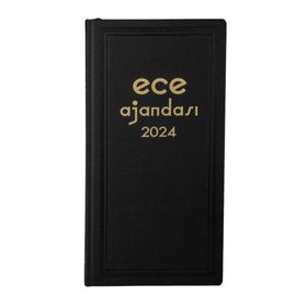 Ece Ticari Asya 17x33 cm Siyah Ajanda