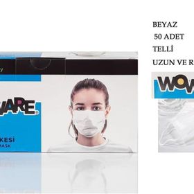 Ece Woware Lastikli Telli 50'li Beyaz Cerrahi Yüz Maskesi