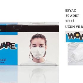 Ece Woware Lastikli Telli 50'li Beyaz Cerrahi Yüz Maskesi