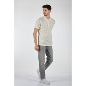 Ecer 60122212 Beyaz Polo Yaka Rahat Kesim Kısa Kollu Erkek T-Shirt