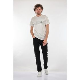 Ecer 65682212 Beyaz Bisiklet Yaka Baskılı Erkek T-Shirt