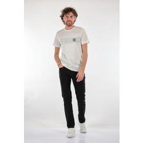 Ecer 65682212 Beyaz Bisiklet Yaka Baskılı Erkek T-Shirt