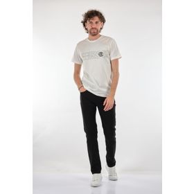 Ecer 65682212 Beyaz Bisiklet Yaka Baskılı Erkek T-Shirt