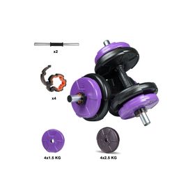 Ecgspor 16 kg Mor Siyah 6 In 1 Fitness Dambıl Seti