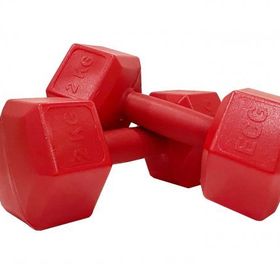 Ecgspor 2x2 kg Altıgen Kırmızı Dambıl Seti