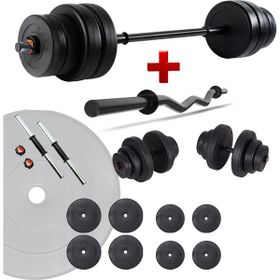 Ecgspor 38 kg Z Bar Halter Seti ve Dambıl Seti Ağırlık Fitness Seti