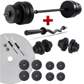 Ecgspor 38 kg Z Bar Halter Seti ve Dambıl Seti Ağırlık Fitness Seti