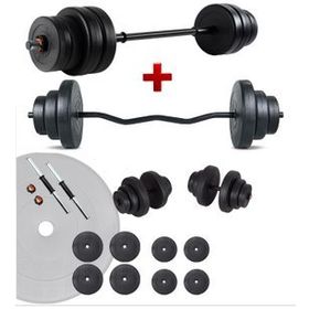 Ecgspor 38 kg Z Bar Halter Seti ve Dambıl Seti Ağırlık Fitness Seti