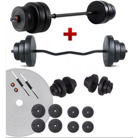 Ecgspor 38 kg Z Bar Halter Seti ve Dambıl Seti Ağırlık Fitness Seti