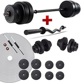 Ecgspor 38 kg Z Bar Halter Seti ve Dambıl Seti Ağırlık Fitness Seti