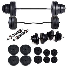 Ecgspor 68 kg Halter Seti ve Dambıl Seti Ağırlık Seti Fitness Seti Z Bar