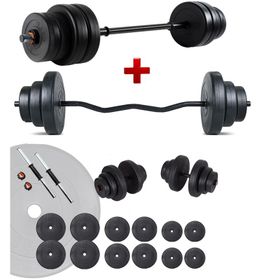 Ecgspor 78 kg Z Bar Halter Seti ve Dambıl Seti Ağırlık Fitness Set
