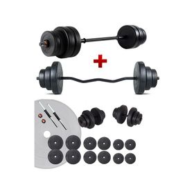 Ecgspor 78 kg Z Bar Halter Seti ve Dambıl Seti Ağırlık Fitness Set