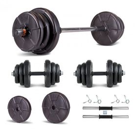 Ecgspor Hero Serisi 22 kg Multifonksiyonel Halter Seti ve Dambıl Seti Ağırlık Fitness Seti