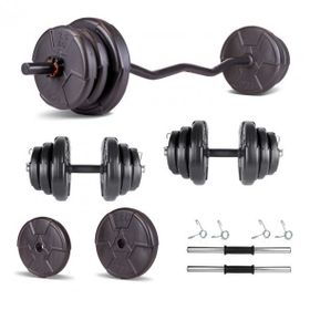 Ecgspor Hero Serisi 25 kg Z Bar Dambıl Seti ve Fitness Ağırlık Seti