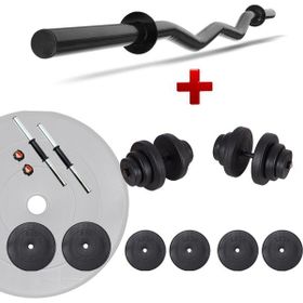 Ecgspor Hero Serisi 25 kg Z Bar Dambıl Seti ve Fitness Ağırlık Seti