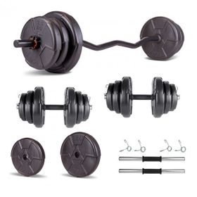 Ecgspor Hero Serisi 25 kg Z Bar Dambıl Seti ve Fitness Ağırlık Seti