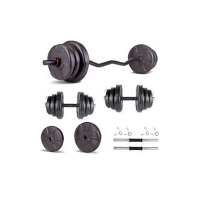 Ecgspor Hero Serisi 25 kg Z Bar Dambıl Seti ve Fitness Ağırlık Seti