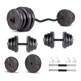 Ecgspor Hero Serisi 35 kg Z Bar Dambıl Seti ve Fitness Ağırlık Seti