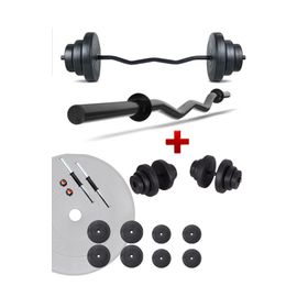 Ecgspor Hero Serisi 35 kg Z Bar Dambıl Seti ve Fitness Ağırlık Seti