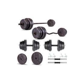 Ecgspor Hero Serisi 38 kg Z Bar Dambıl Seti ve Fitness Ağırlık Seti