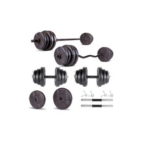 Ecgspor Hero Serisi 38 kg Z Bar Dambıl Seti ve Fitness Ağırlık Seti